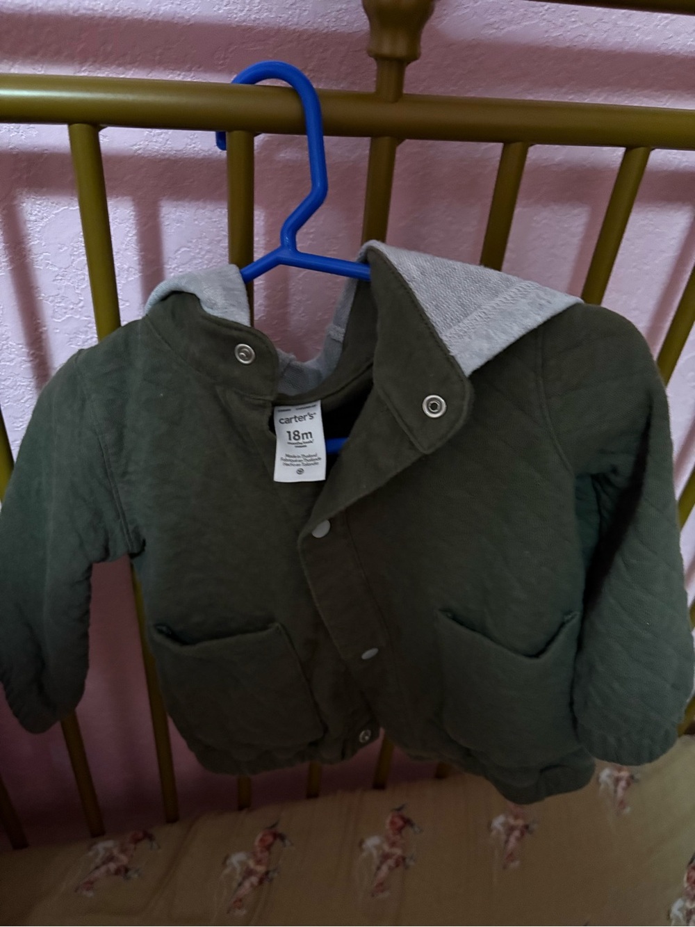 Carter's Olive Green Quilted Toddler Hooded Jacket